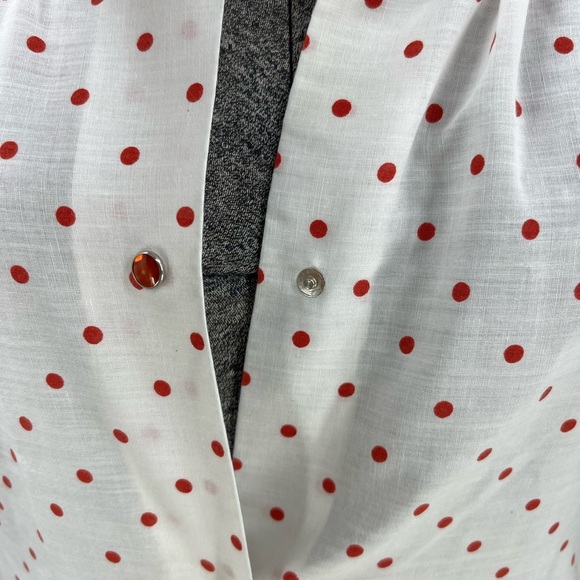 Dan-Ellen vintage, granny cottage core floral, polkadot snap front house dress - Picture 10 of 14